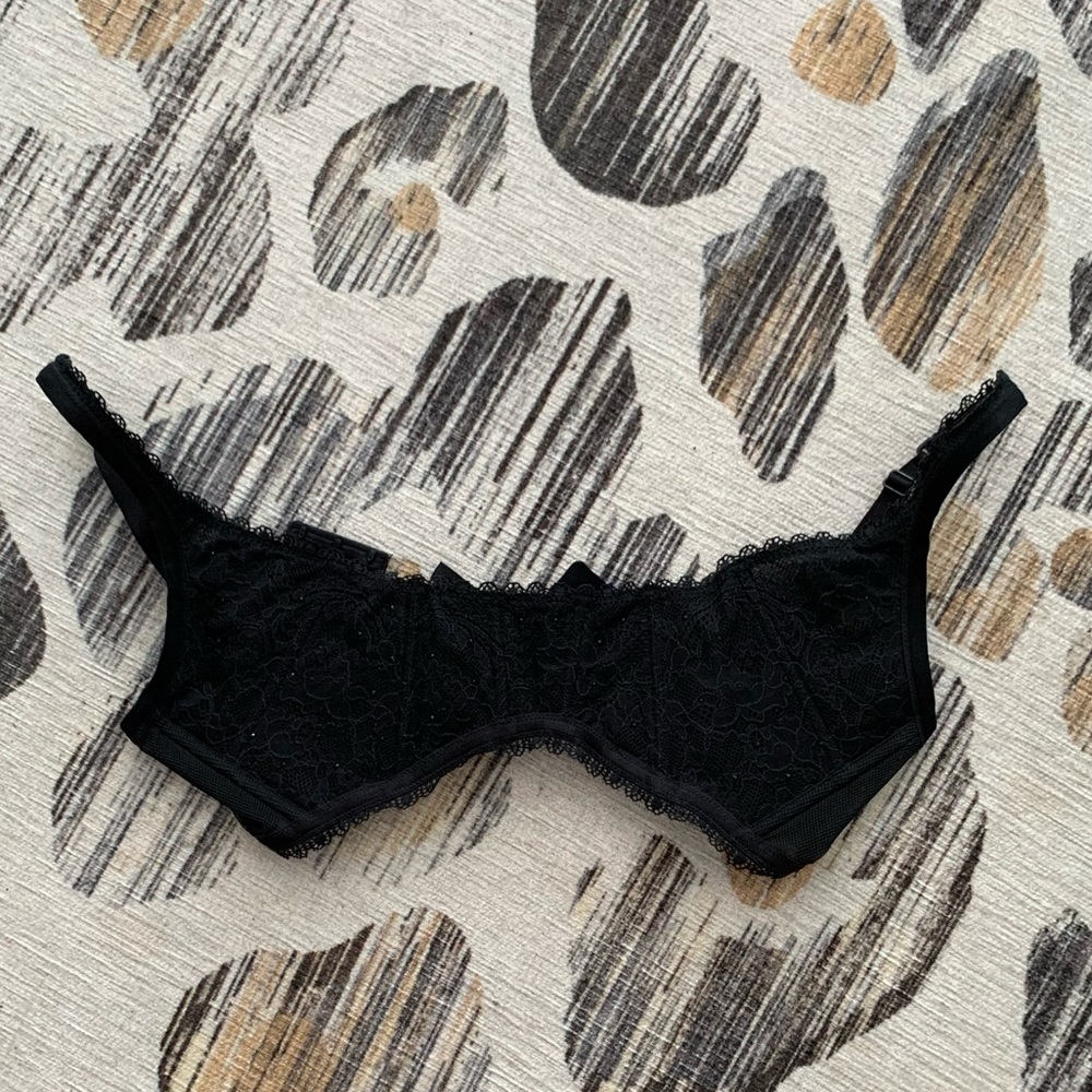 VS lace push-up bustier bra with rhinestones